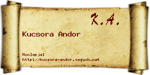 Kucsora Andor névjegykártya