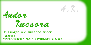 andor kucsora business card